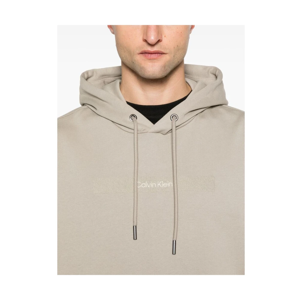 Calvin Klein Taupe Trekkoord Hoodie Sweatshirt Beige Heren