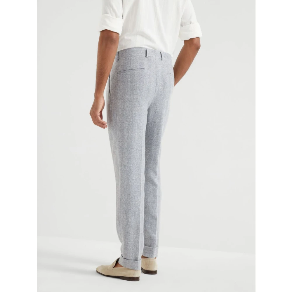 BRUNELLO CUCINELLI Lichtgrijze Broek Gray Heren