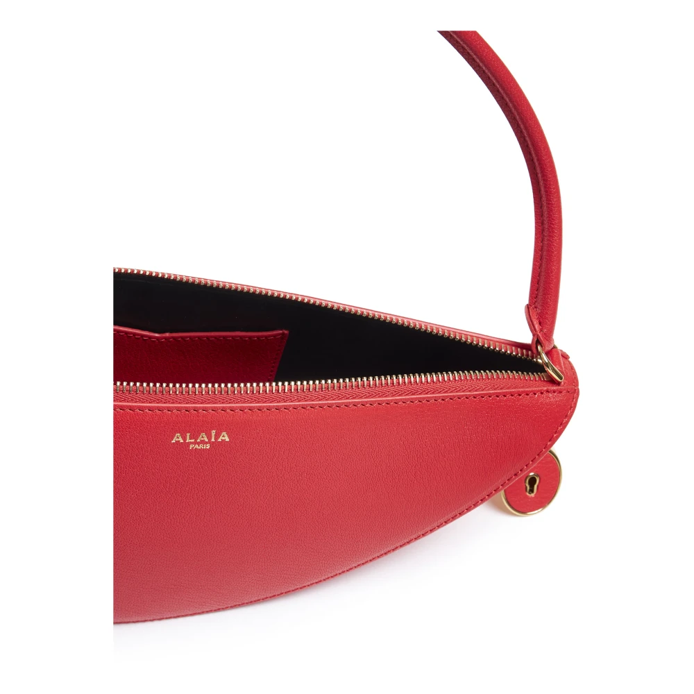 Alaïa Le Demi-Coeur Rode Leren Tas Red Dames