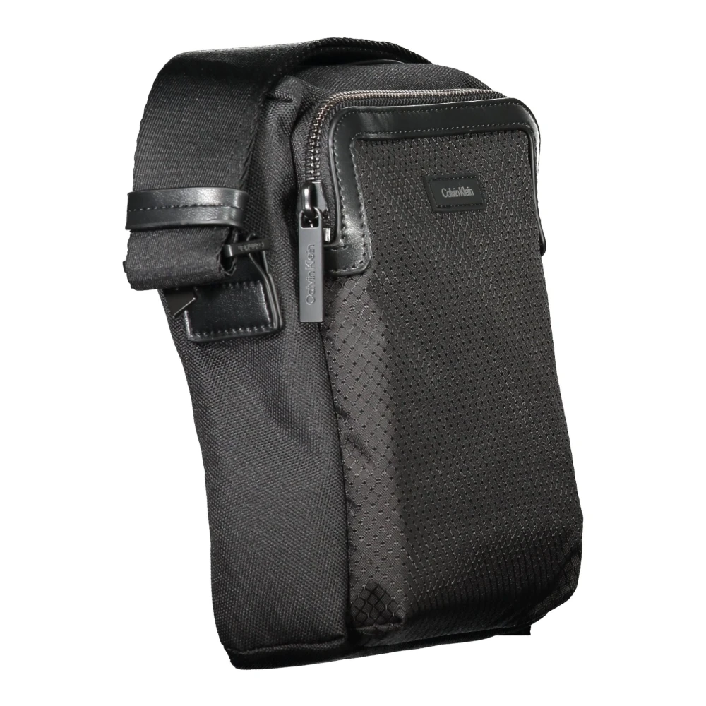 Calvin Klein Zwarte Heren Schoudertas Contrast Details Black Heren