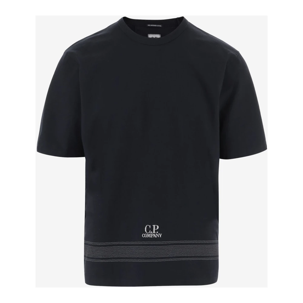 C.p. Company Men's Black T-Shirts, L, Cotton T-Shirt With Logo