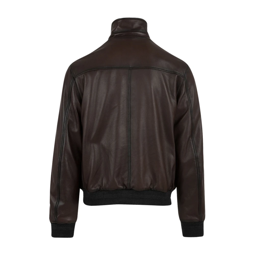 The Jack Leathers Omkeerbare Leren Jassen met Ritssluiting aan de Voorkant Brown Heren