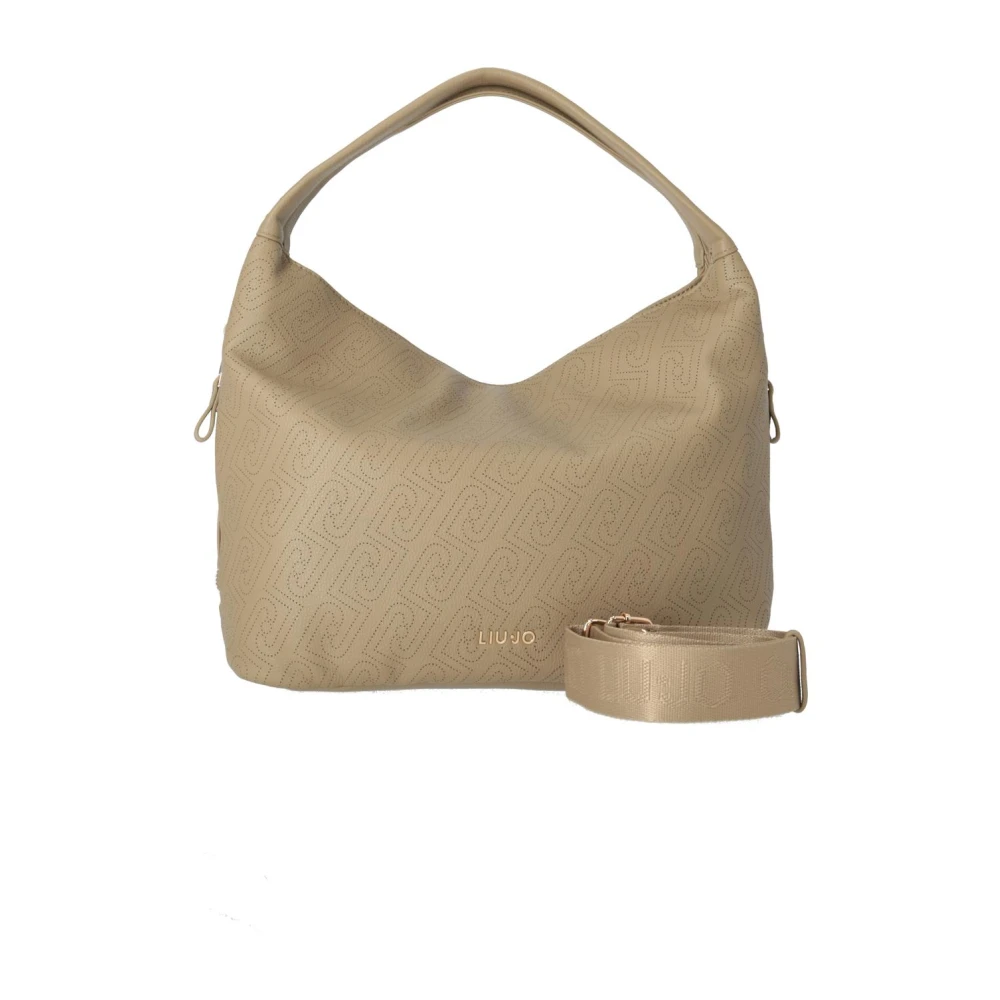 Liu Jo Damen Beige Logo Tote Bag