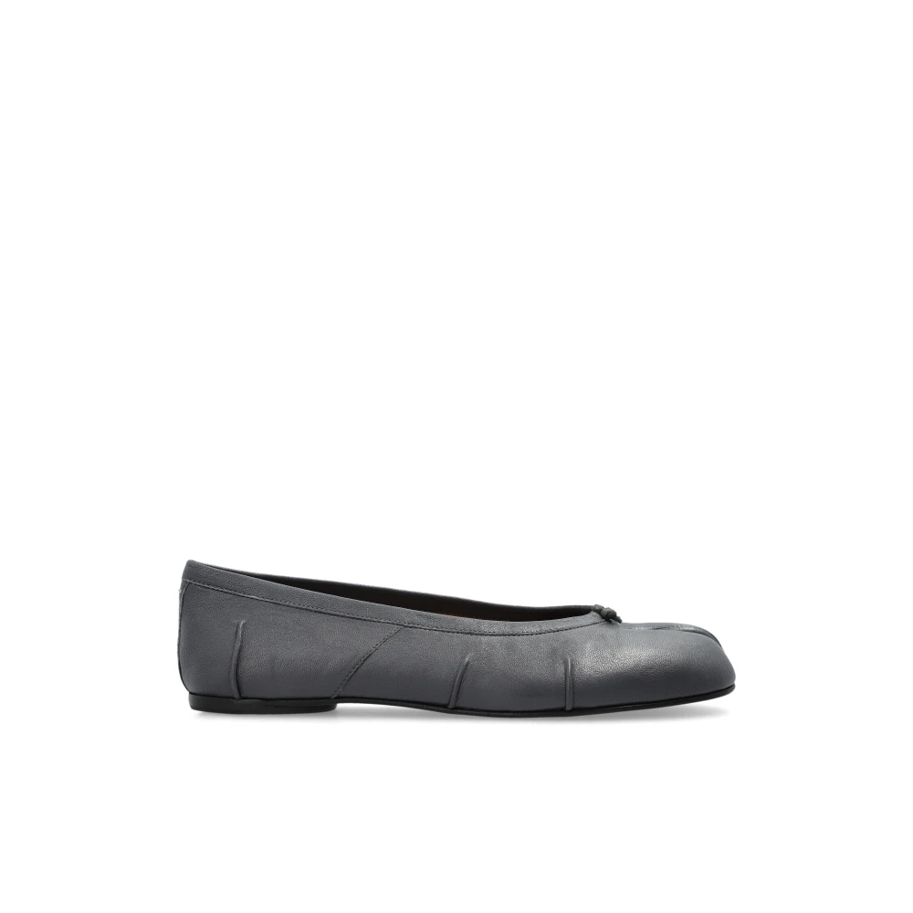 Maison Margiela , Ballerina Shoes, Female, Gray, 7 Uk, Leather Ballerinas With Tabi Cut-Out