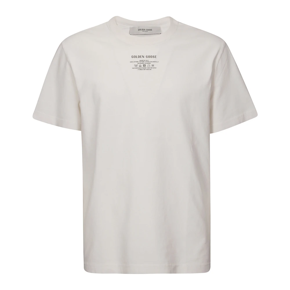 Golden Goose Geribbelde T-shirt met ronde hals van katoen White Heren