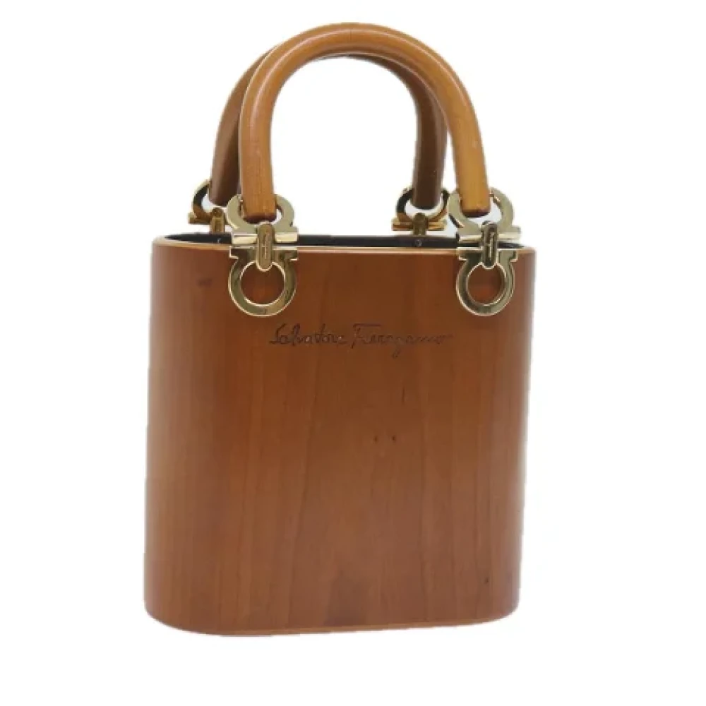 Salvatore Ferragamo Pre-owned Fabric handbags Brown Dames