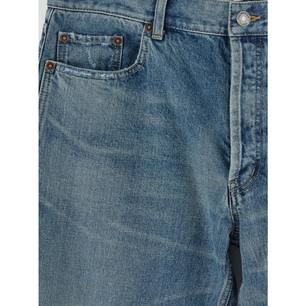 Saint Laurent Straight Leg Denim Jeans Blue Heren