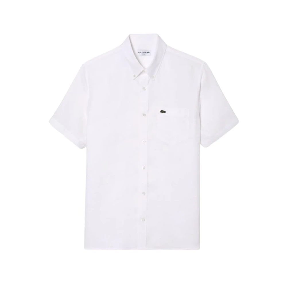 Lacoste Men's White Camicia - Short Sleeve Shirts - Xl - Shirts