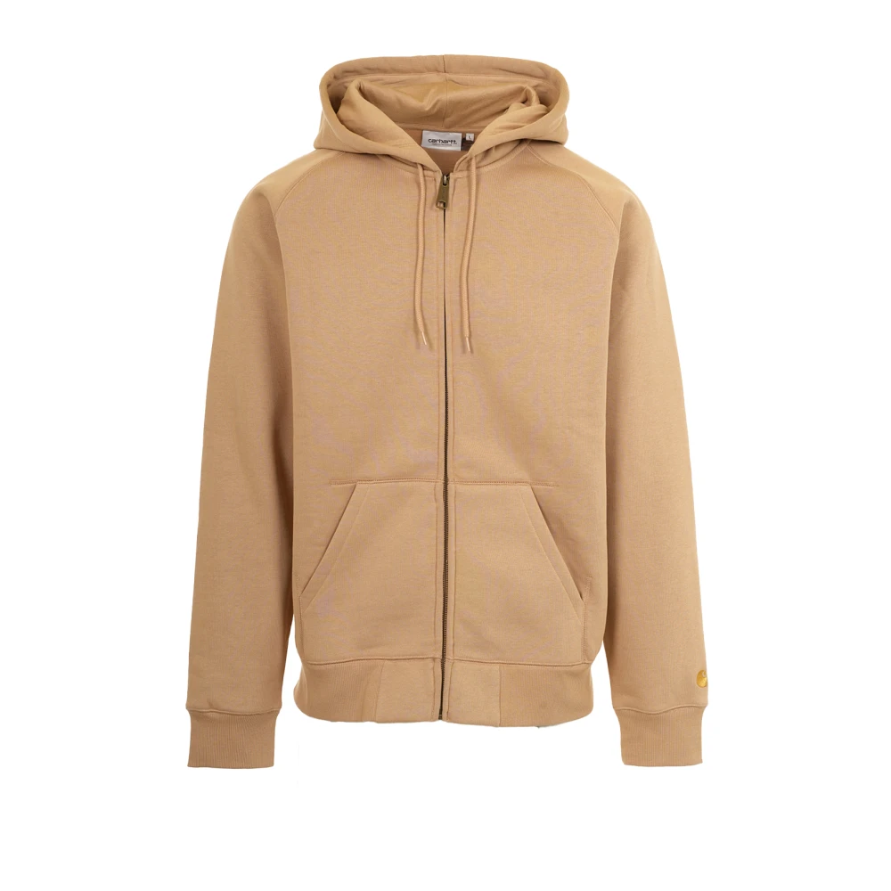 Carhartt Wip Men's Brown Zip-Throughs, Xl, Hooded Chase Jacket