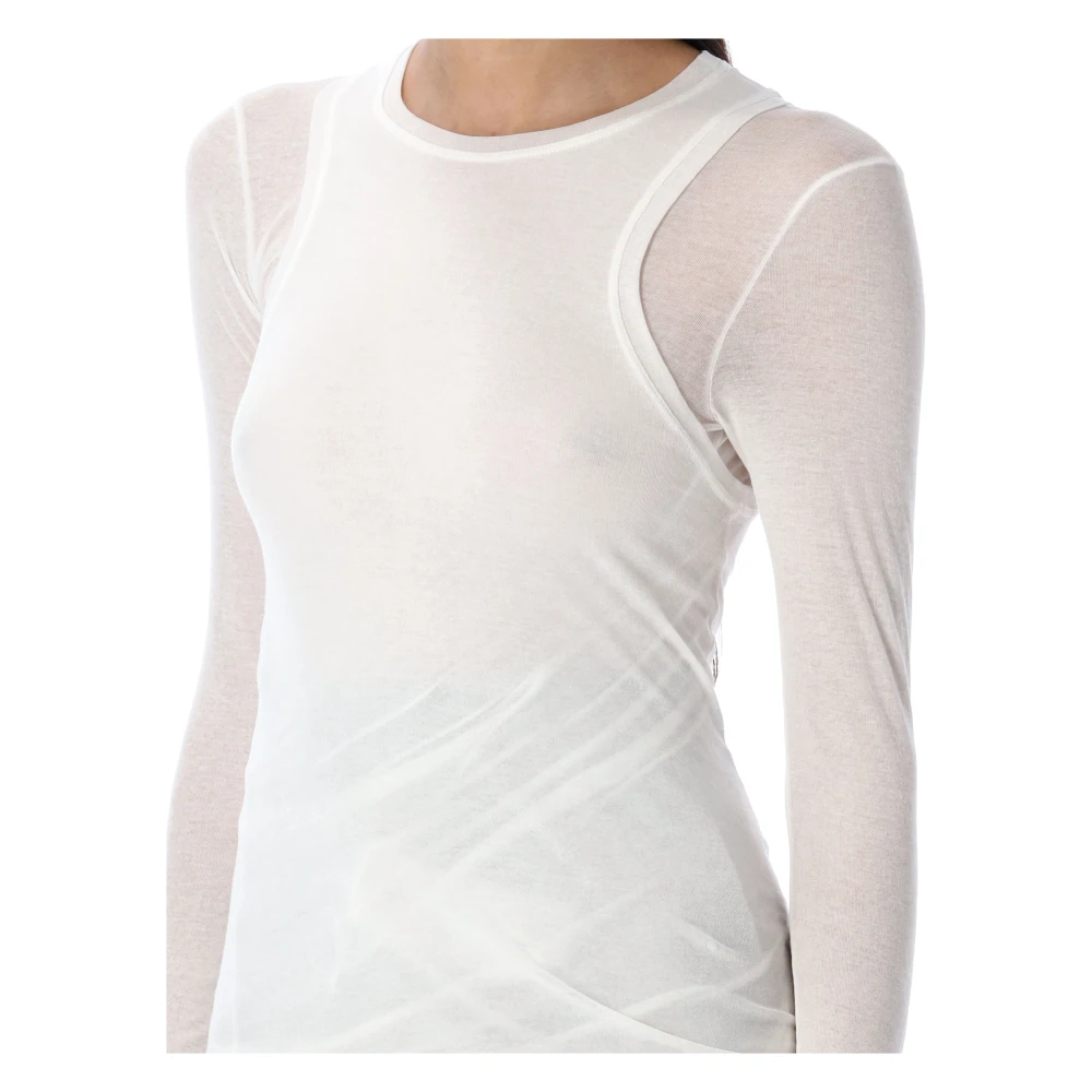 Jil Sander Dubbel Langemouw T-shirt White Dames