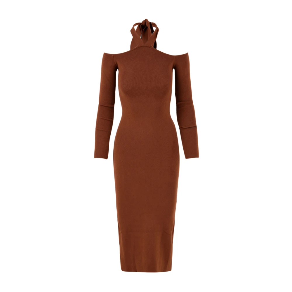 Akep Women's Brown Fashionable Dress - Knitted Dresses - M - Dresses