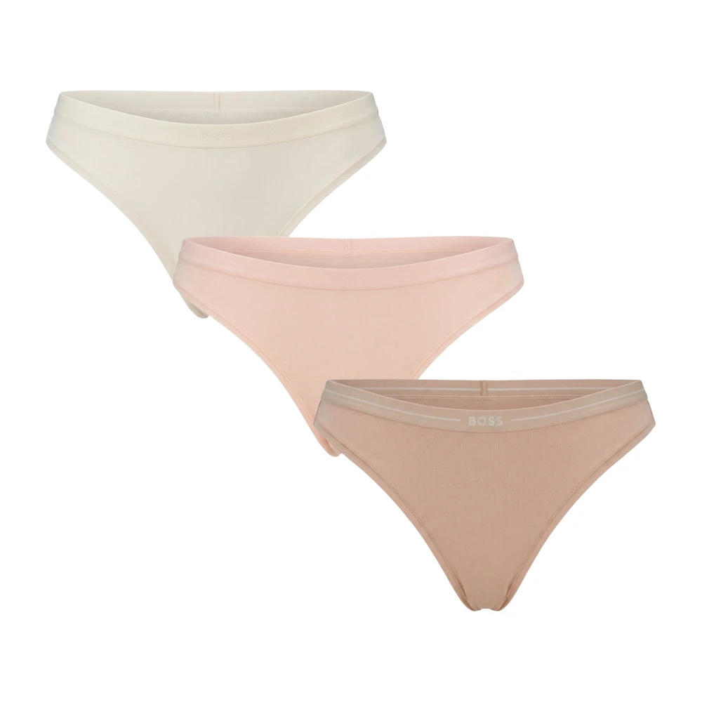 Hugo Women's Multicolor Underpants, 2XL, 3P Thong - 3-Pack Stretch Cotton Thongs