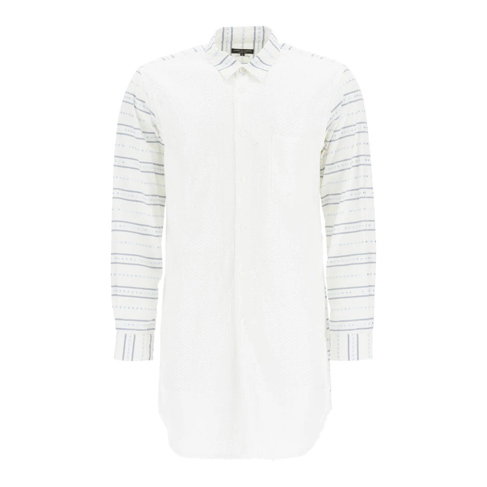 Comme des Garçons Jacquard Overhemd met Pailletinzet White Heren