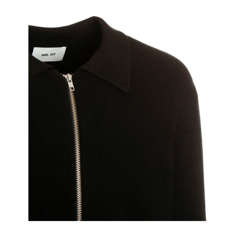 Nn07 Volledige rits Milano gebreide vest Black Heren