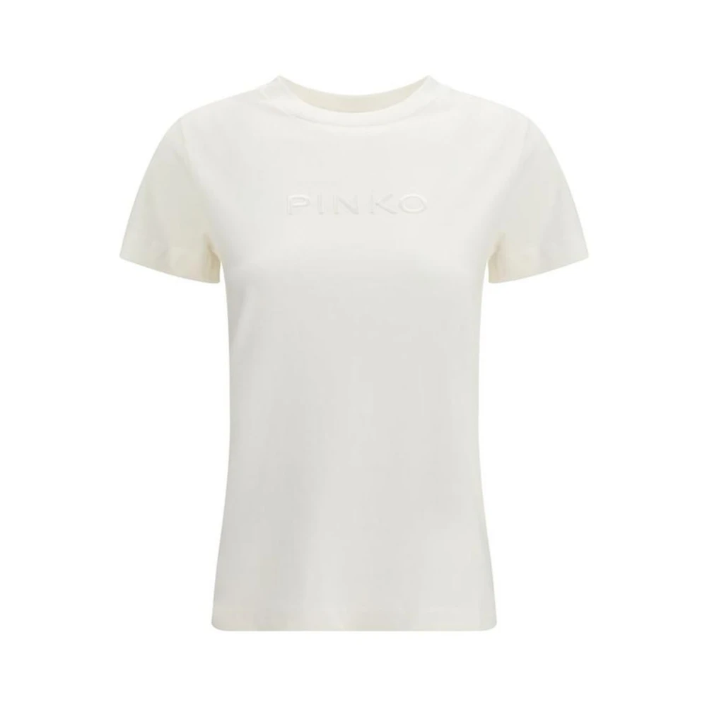 Pinko Women's White T-Shirts, Xs, Classic Crew Neck Cotton T-Shirt