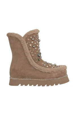 Päls bootie med nitar