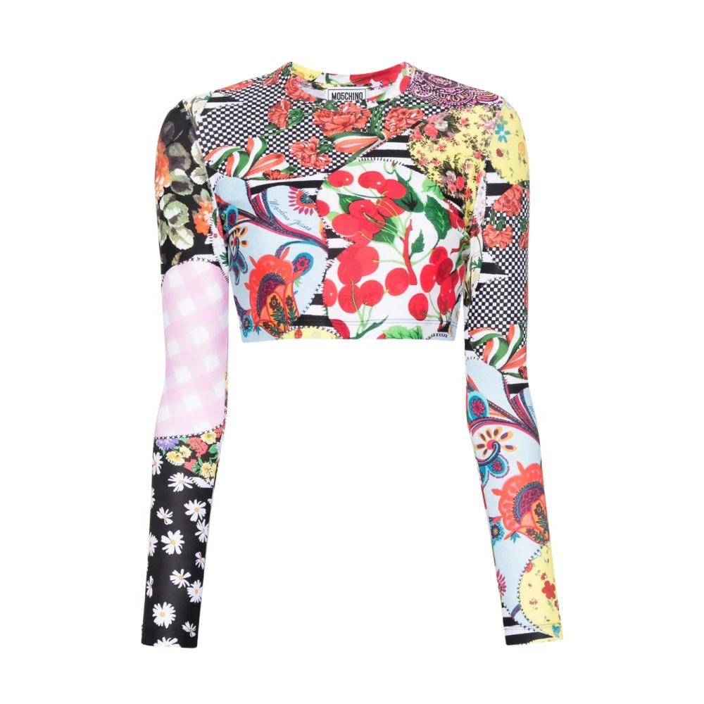 Moschino Patchwork Cropped Top Multicolor Dames