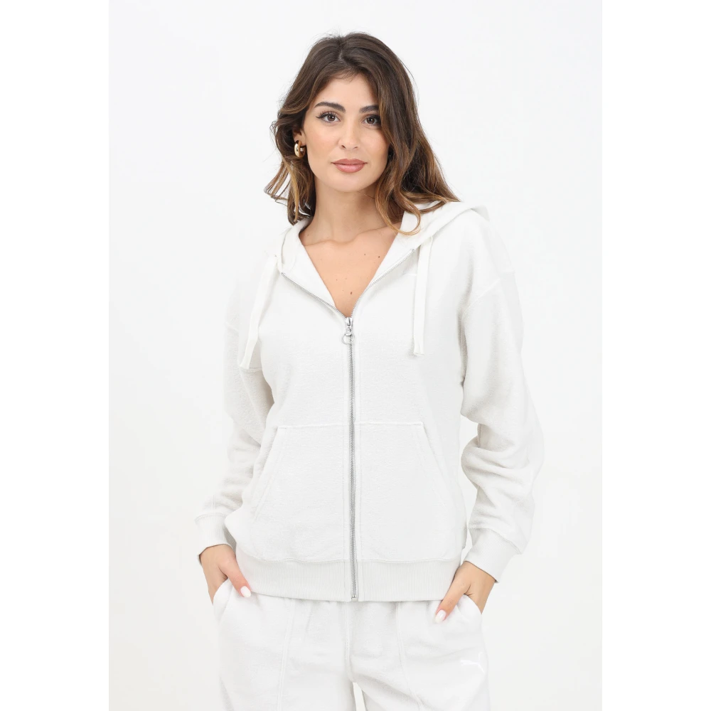 Puma Witte Zip Hoodie Sweater White Dames