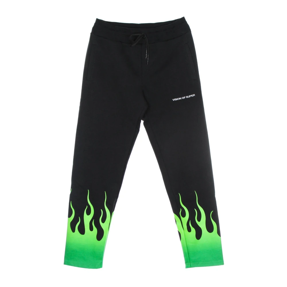 Vision OF Super Groene Shaded Flames Lichtgewicht Trainingsbroek Black Heren
