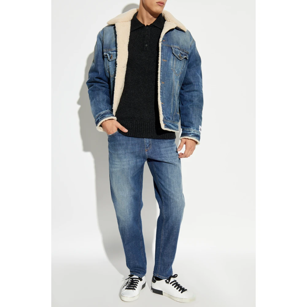 Dolce & Gabbana Polo sweater Gray Heren