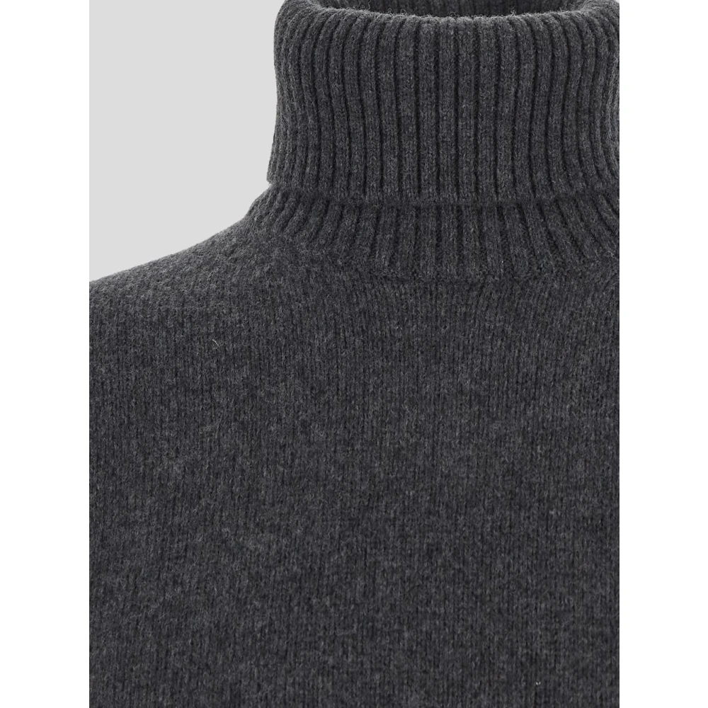 Seven Gauge Wollen Turtleneck Sweater Gray Heren