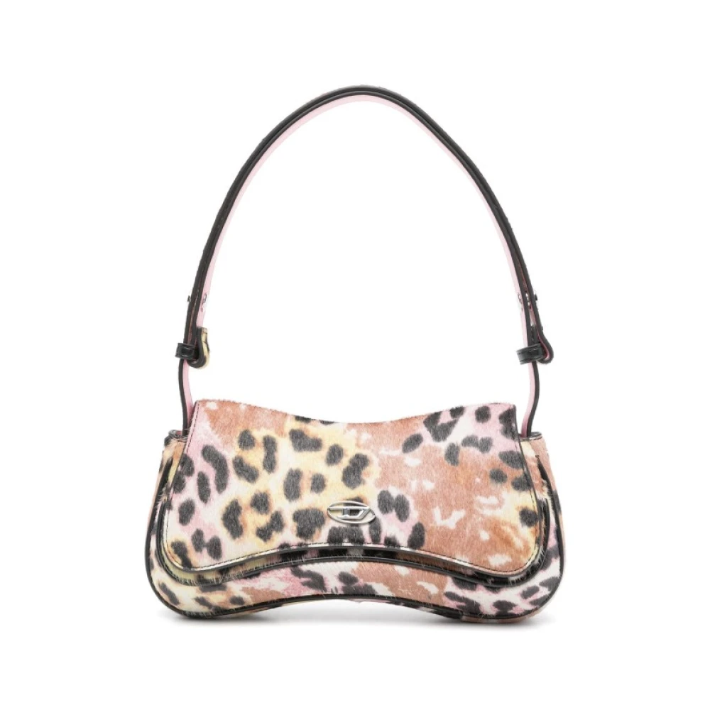 Diesel Dierenprint Schoudertas met Leren Rand Multicolor Dames