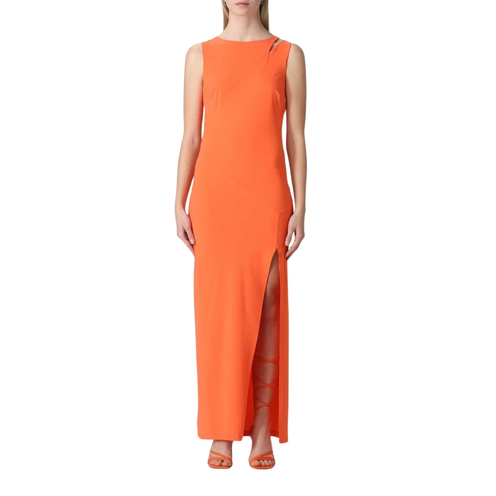 Patrizia Pepe Mujer Coral Elegante Vestido Maxi