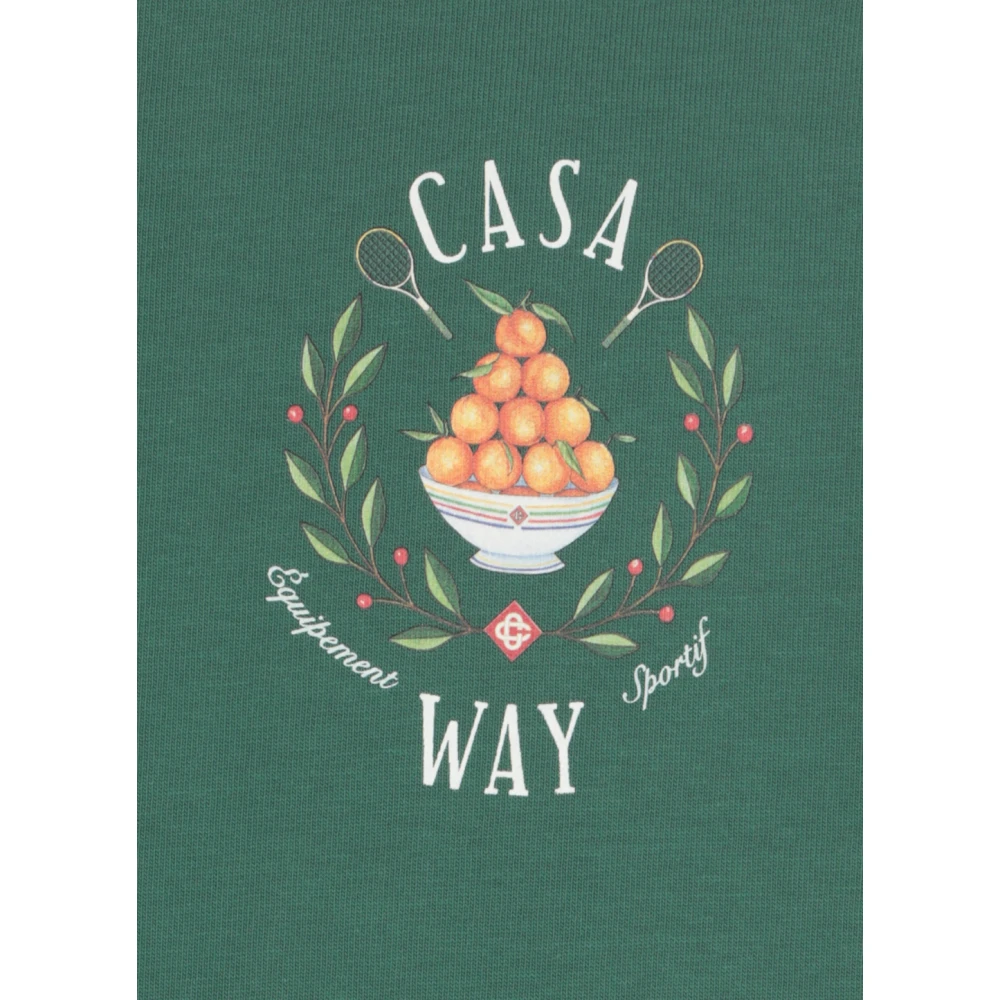 Casablanca Groene katoenen T-shirt met Casa Way logo Green Heren