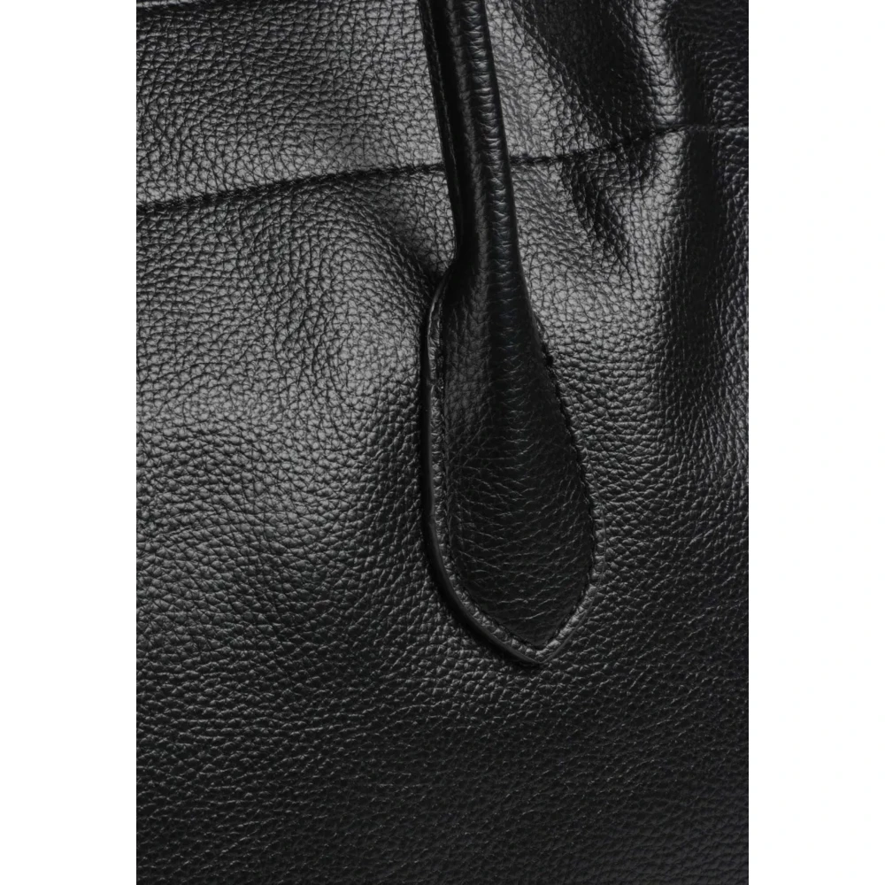 Twinset Omkeerbare Zwarte Leren Tas met Magneetsluiting Black Dames