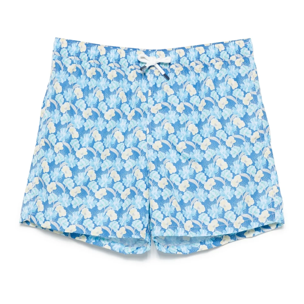 Fedeli Polyester Zwemshorts met Elastische Riem Blue Heren