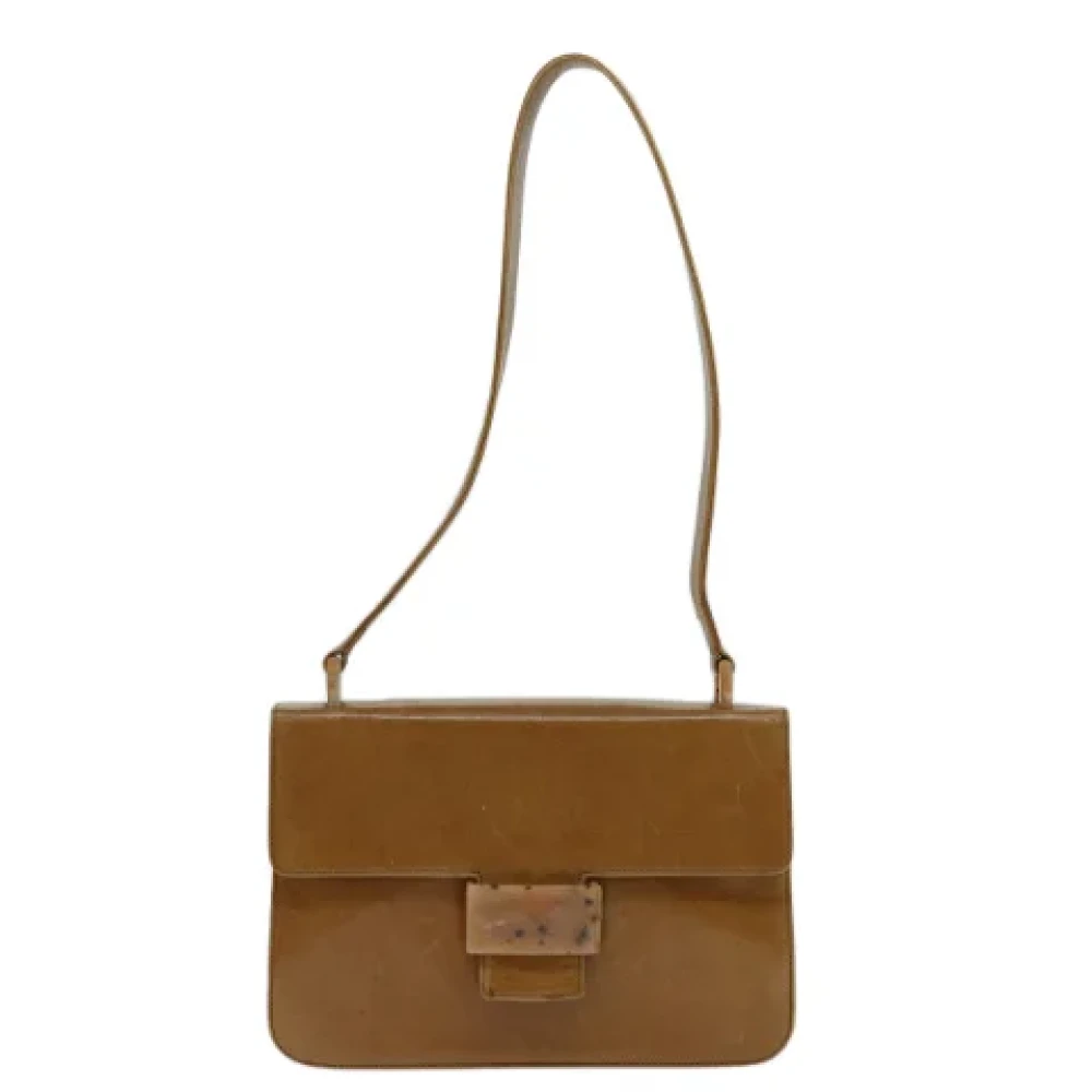 Prada Vintage Pre-owned Leather shoulder-bags Beige Dames