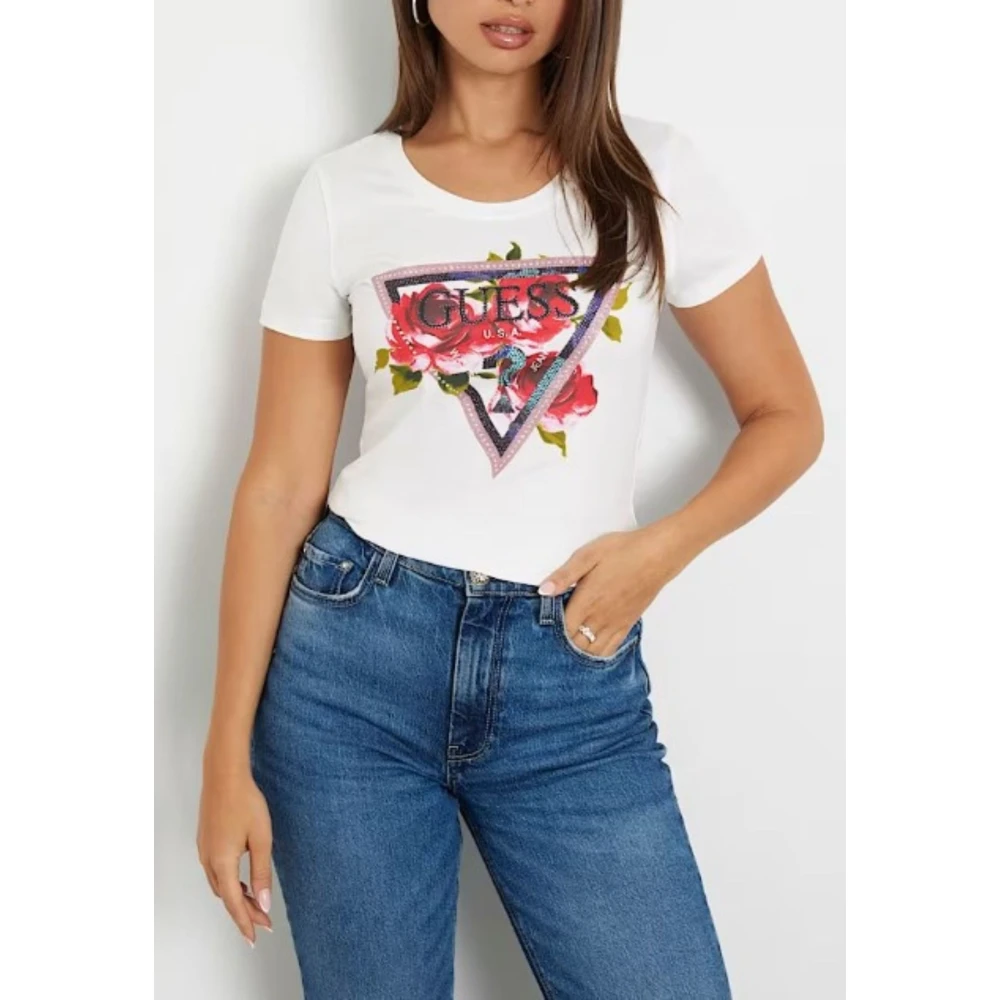 Guess Logo T-shirt voor dames White Dames