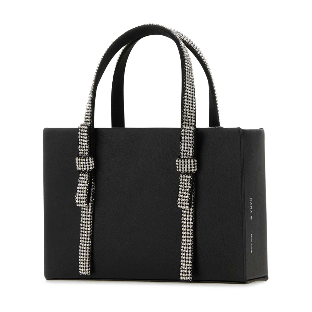 Kara Zwarte Nappa Leren Handtas Black Dames