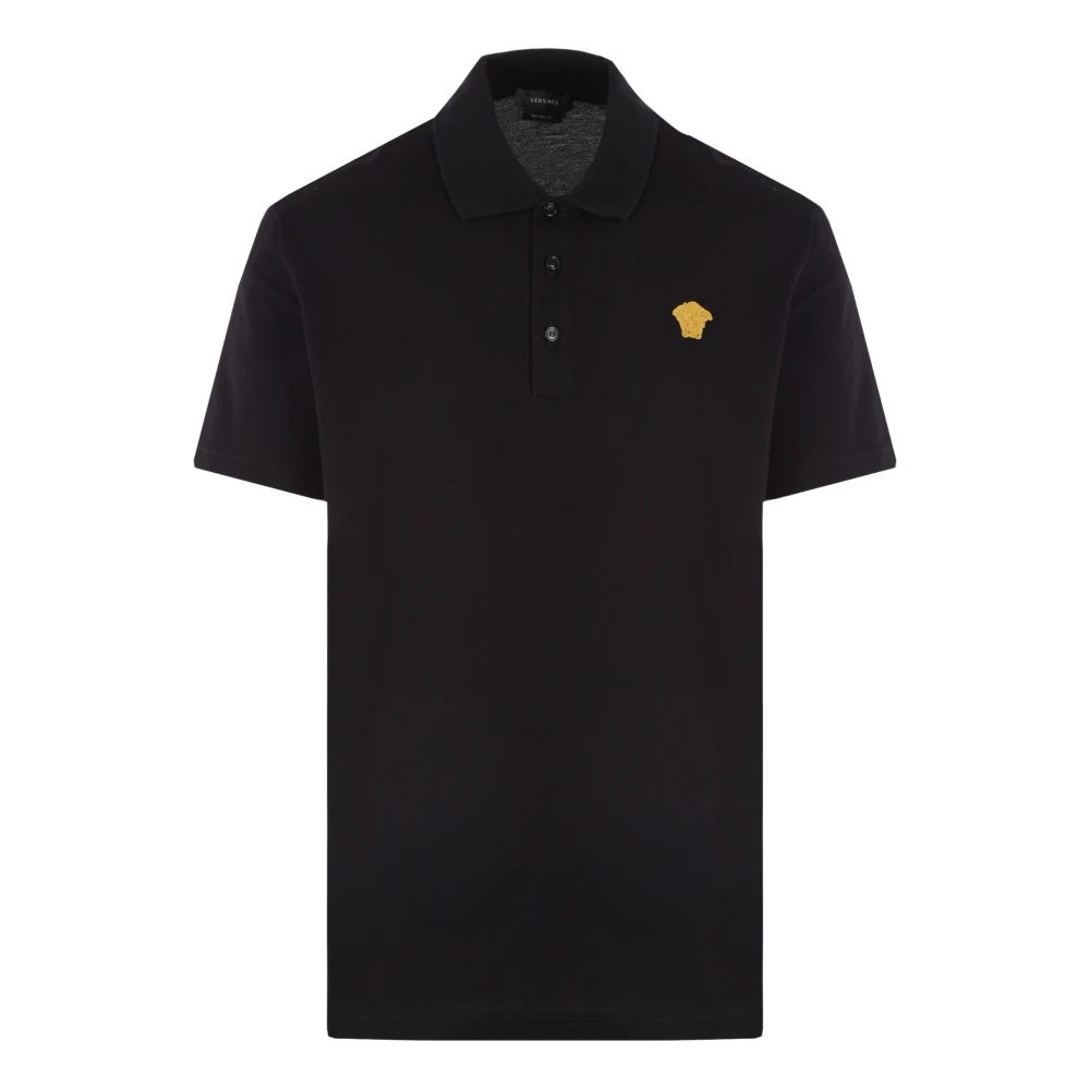 Versace Zwarte Polo Shirt met Medusa Logo Black Heren