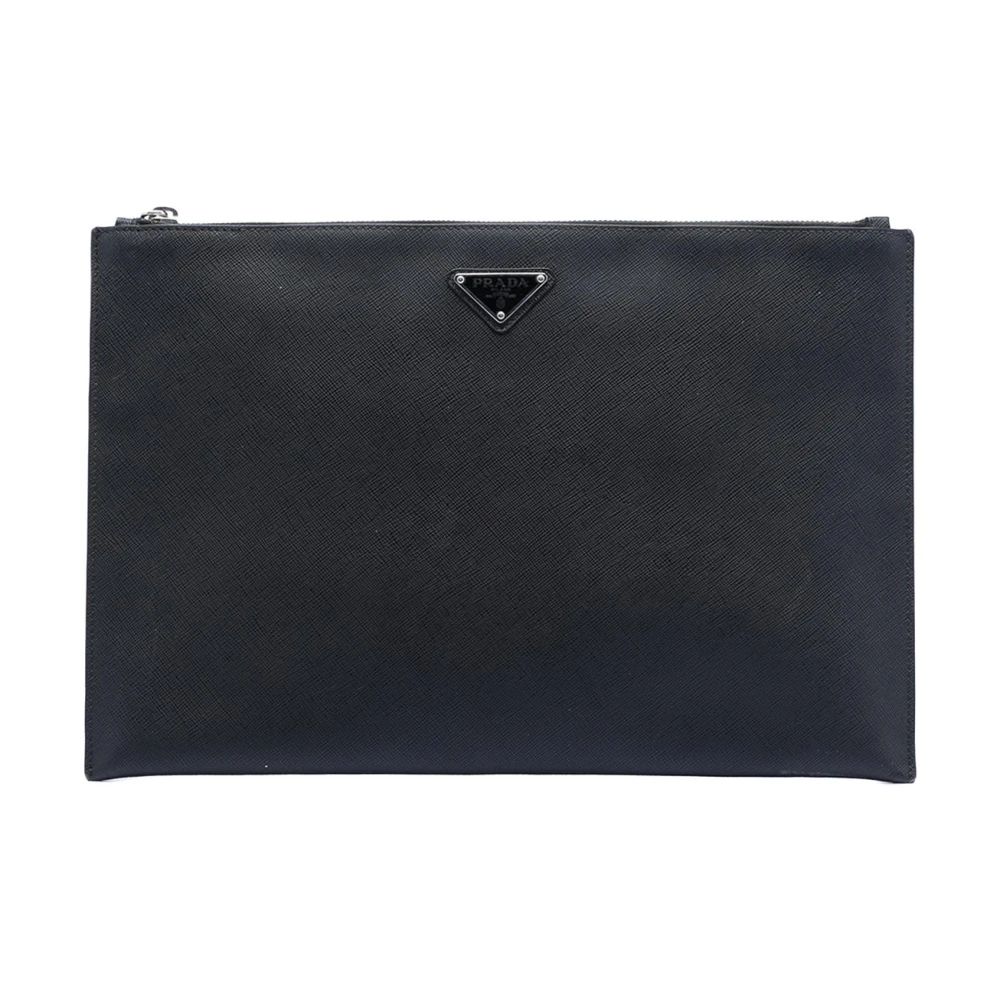 Prada Vintage Women's Black Pre-Owned Zip Pouch