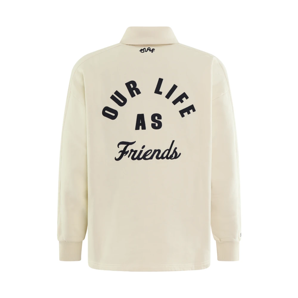 Olaf Hussein Varsity Polo Sweatshirt Beige Heren