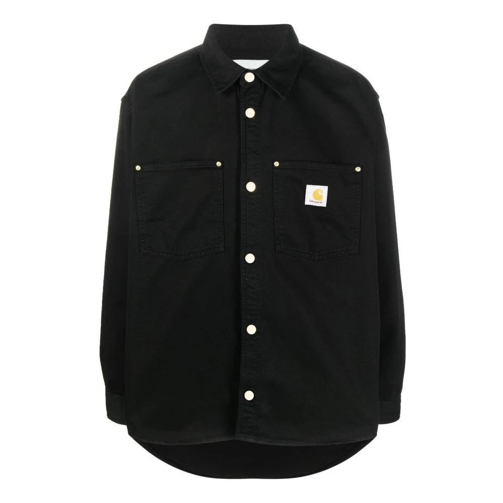 Carhartt WIP Zwarte Katoenen Shirt met Logo Black Heren