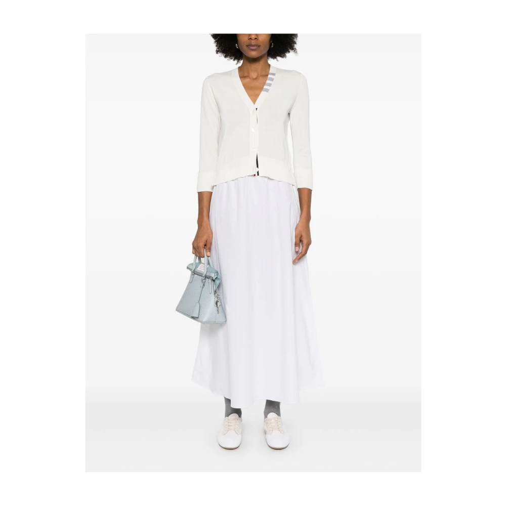 Thom Browne Witte Sweater met Handtekeningdetails White Dames
