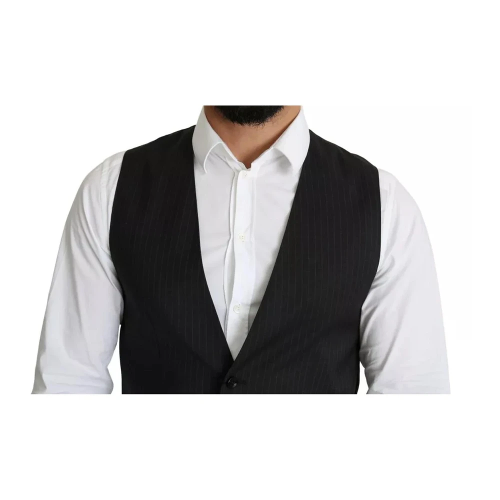 Dolce & Gabbana Jurk vest met verstelbare rugband Black Heren