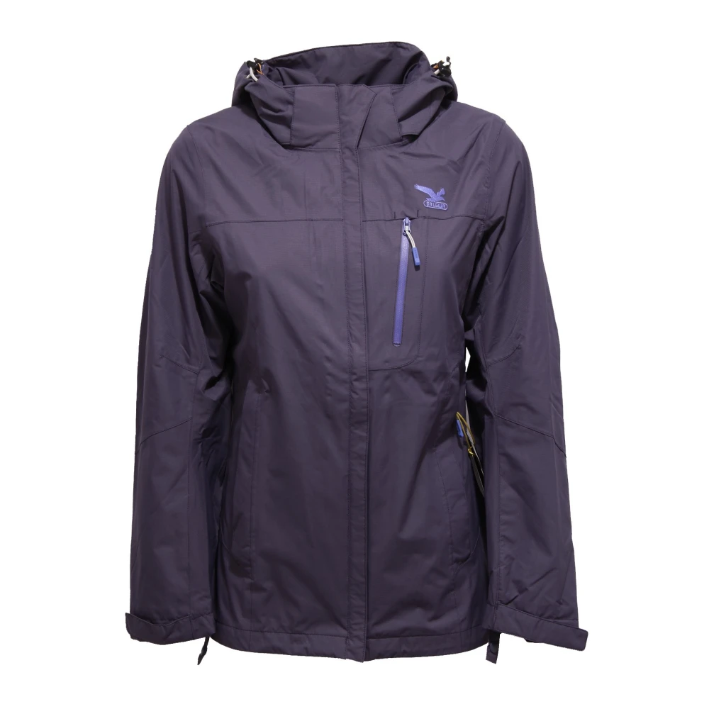 Salewa Purple Peres Hooded Jacket With Lining - Female - Rain Jackets - Xl - Jackets