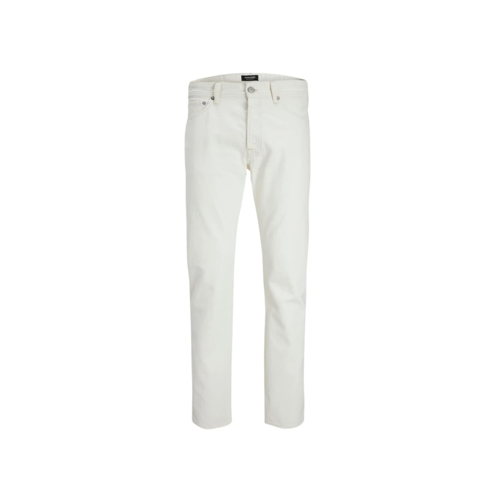 Jack & Jones Men's White Straight Fit Jeans, W32 L34, Straight Jeans