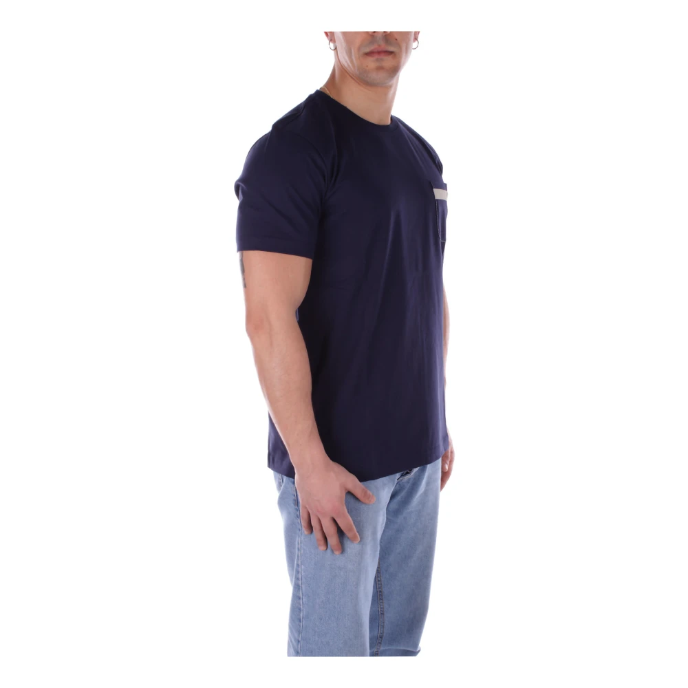 Fay Klassieke Blauwe T-shirt met Voorzak Blue Heren