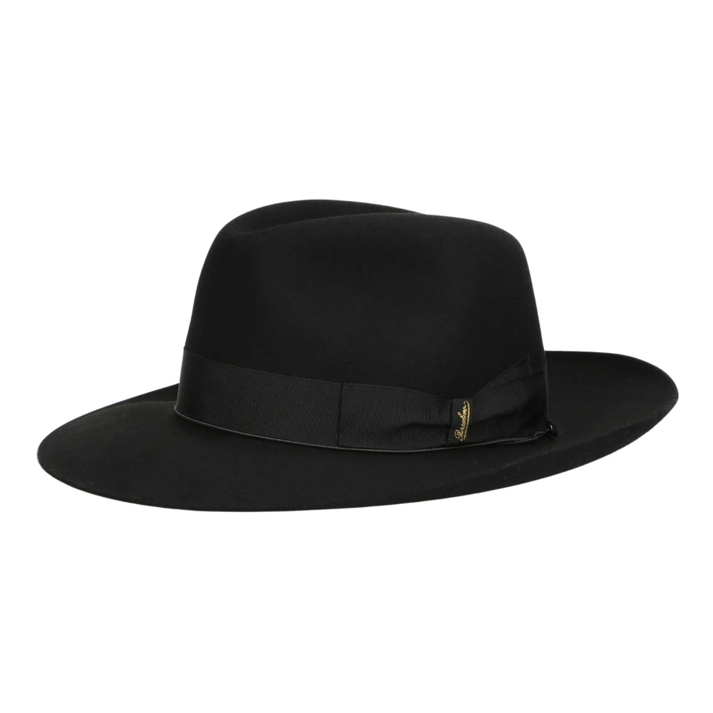Borsalino Vilt Breedgerande Hoed Black Heren