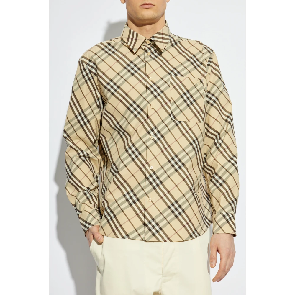 Burberry Geruite overhemd Beige Heren