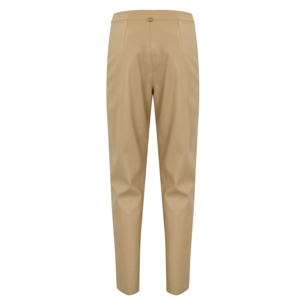 Twinset Kunstleren cropped broek Beige Dames