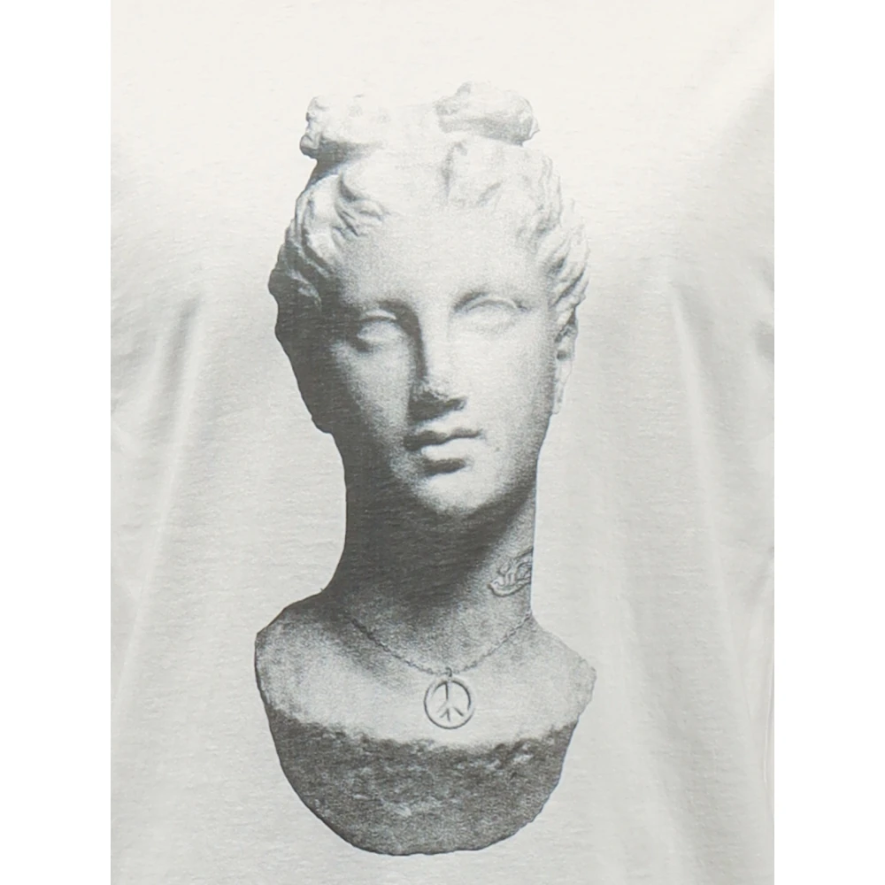Aries Beeld Print Wit T-shirt Beige Heren