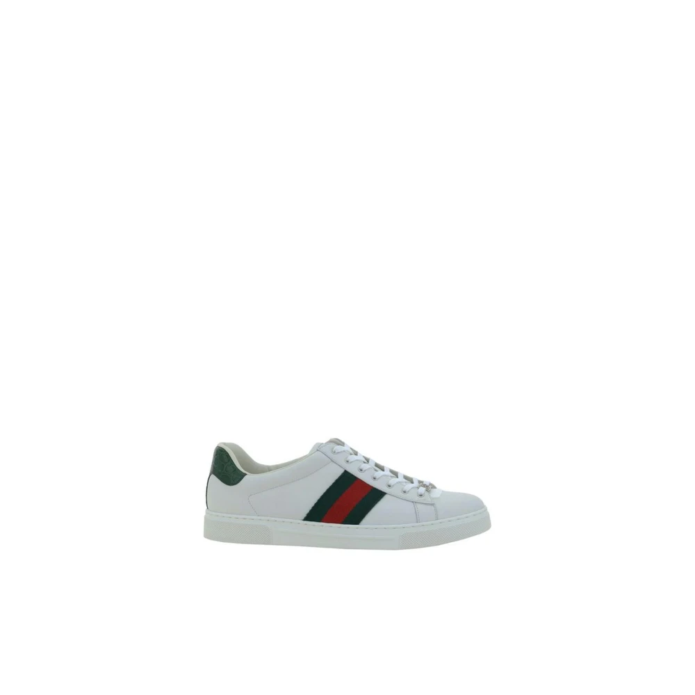 Gucci Herr Vit Skor 40 Eu, Läder, Ace Sneaker