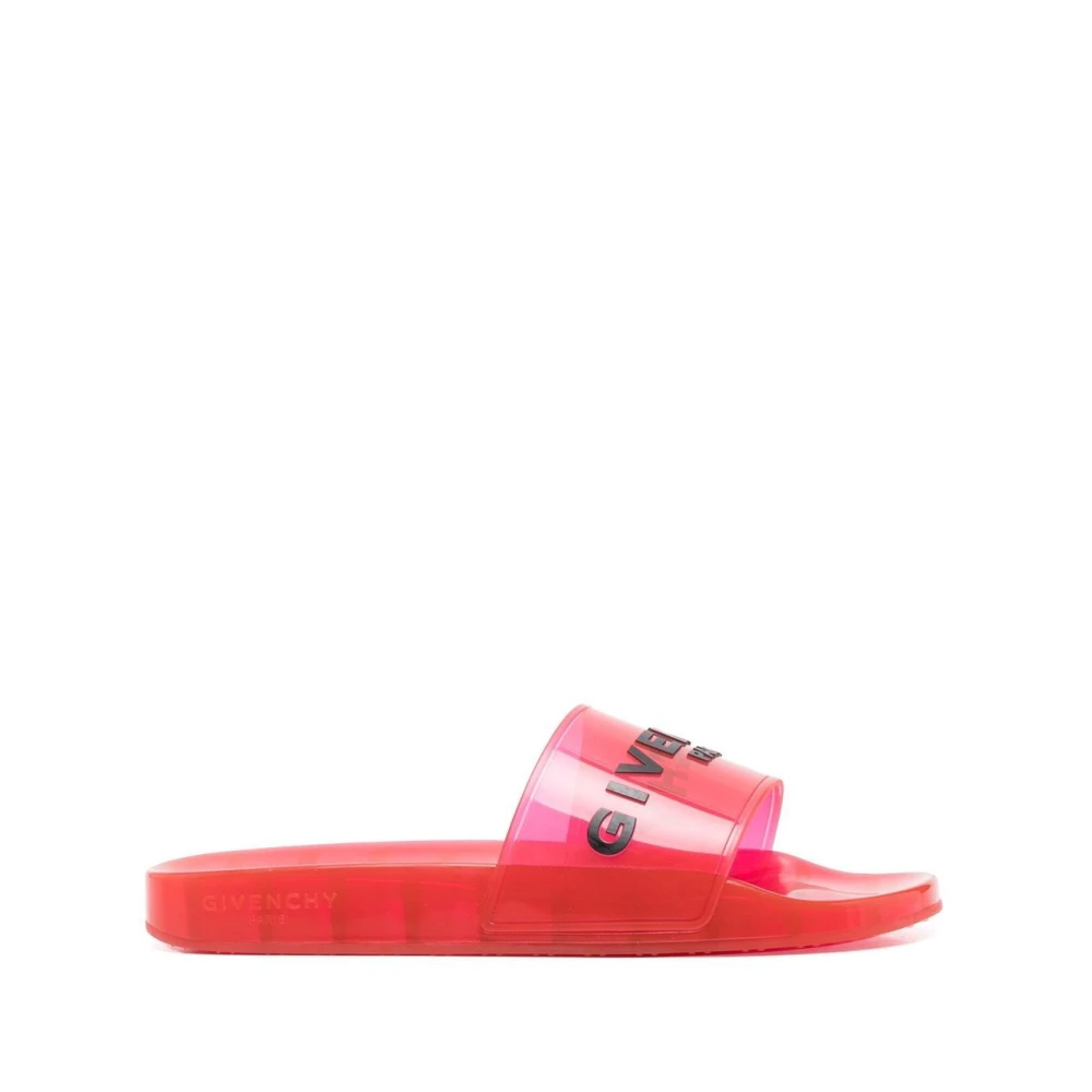Givenchy Genomskinliga röda sandaler Red, Herr