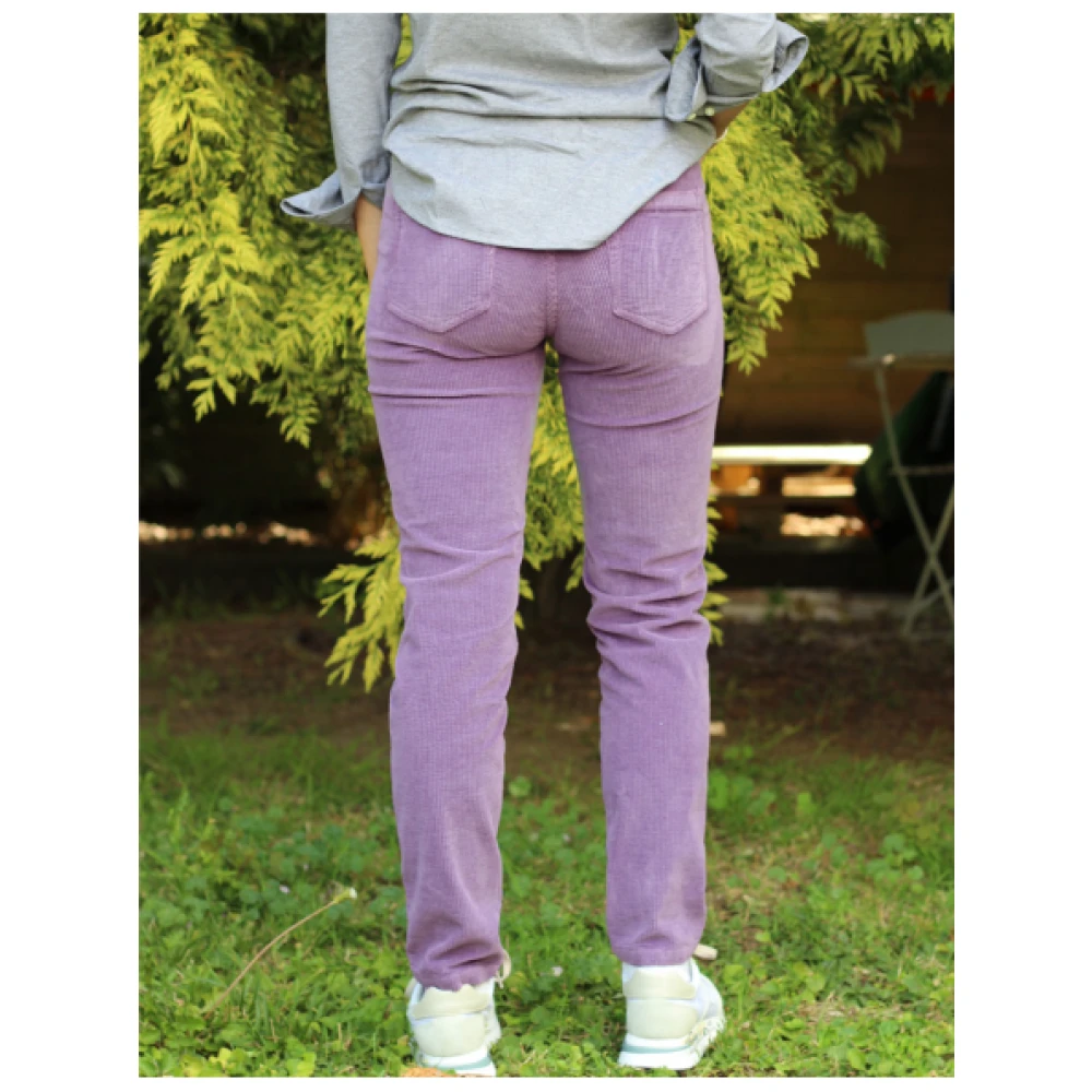 Islow Eryn Corduroy Slim 7 8 Broek Purple Dames