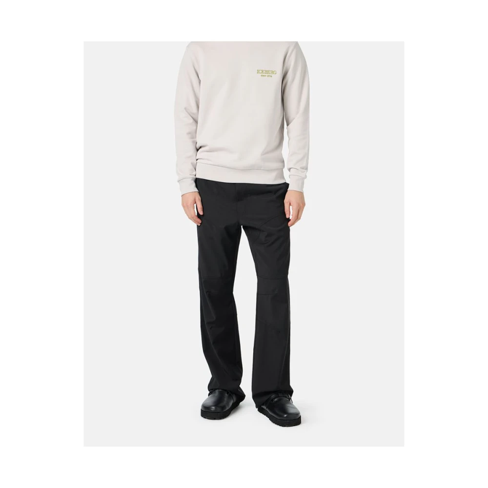 Iceberg Beige crewneck sweatshirt met geborduurd logo Beige Heren
